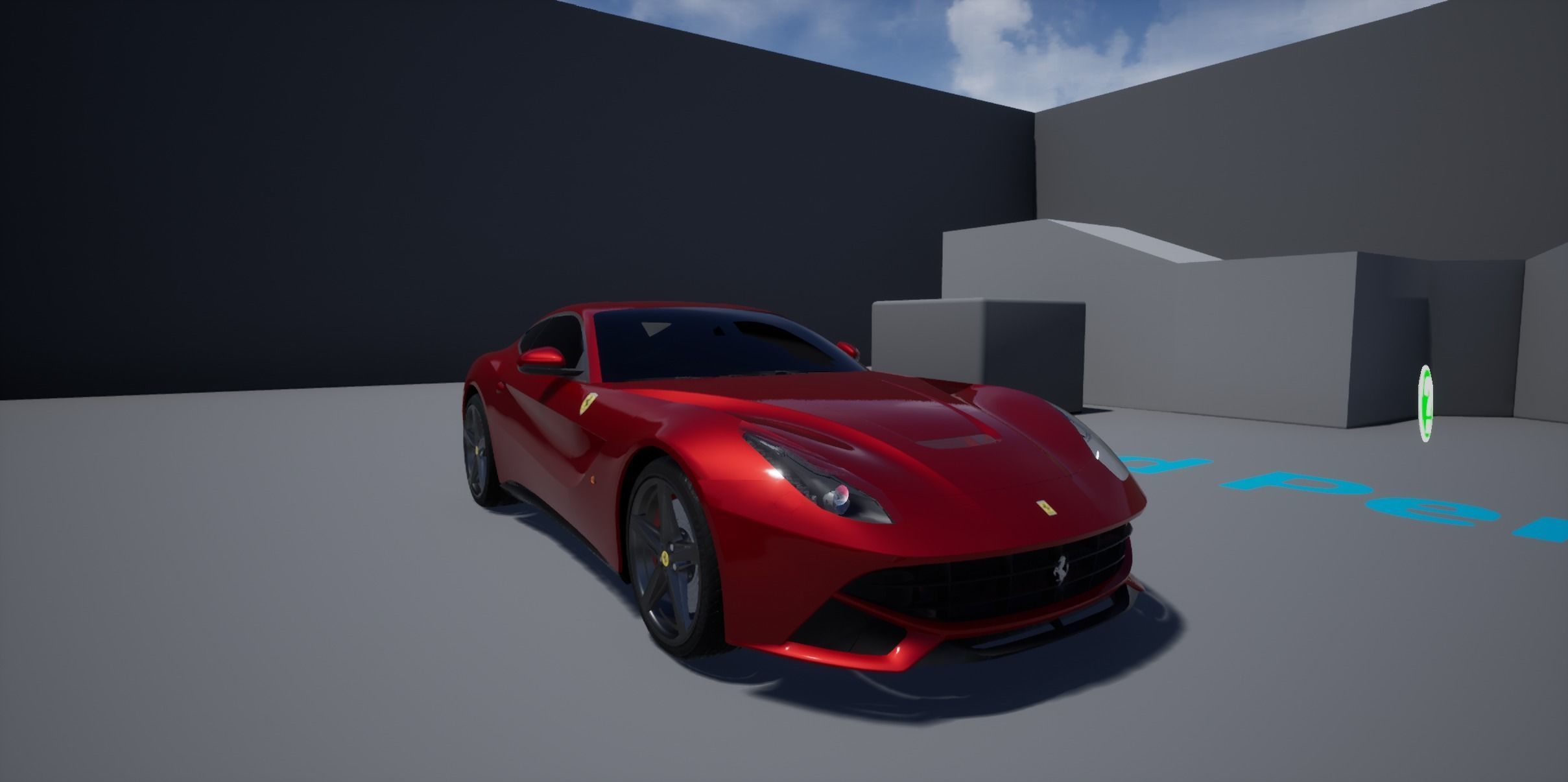 Ferarri F12 Berlinetta Realistic Vehicle with Interior Low-poly 3D model_11