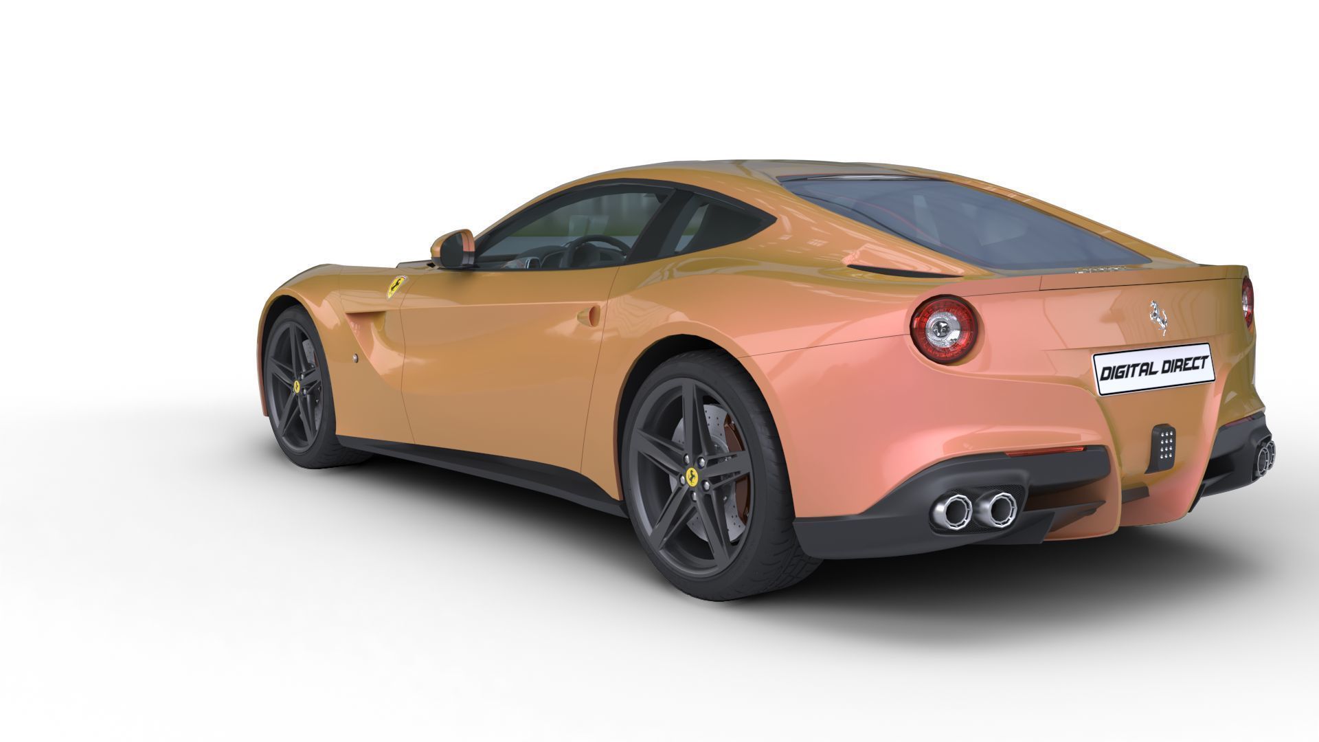 Ferarri F12 Berlinetta Realistic Vehicle with Interior Low-poly 3D model_5