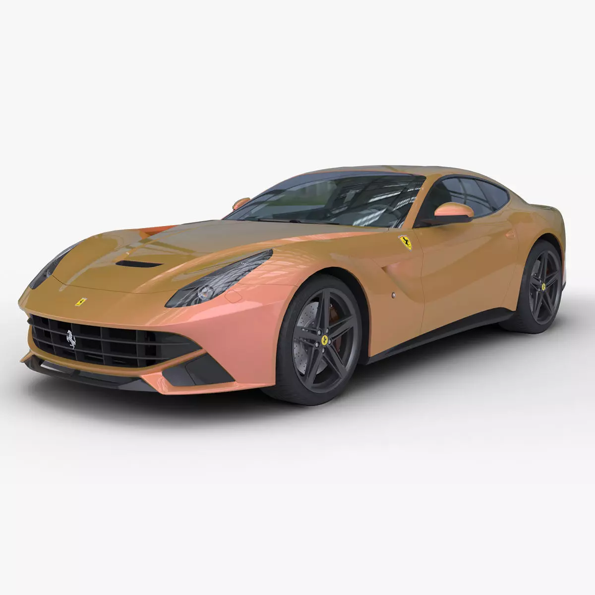 Ferarri F12 Berlinetta Realistic Vehicle with Interior Low-poly 3D model_0