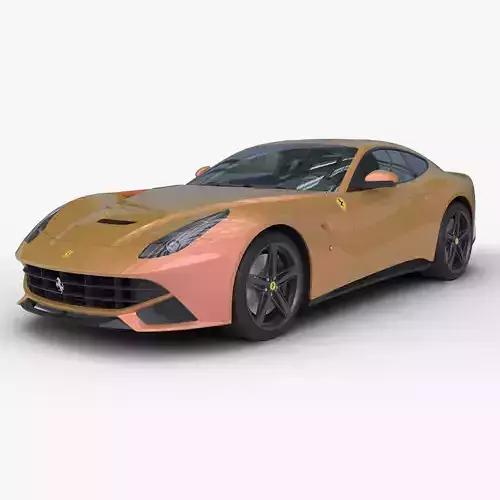 Ferarri F12 Berlinetta Realistic Vehicle with Interior Low-poly 3D model