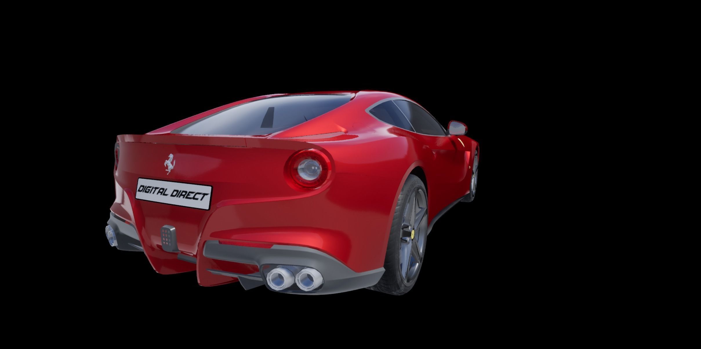 Ferarri F12 Berlinetta Realistic Vehicle with Interior Low-poly 3D model_18