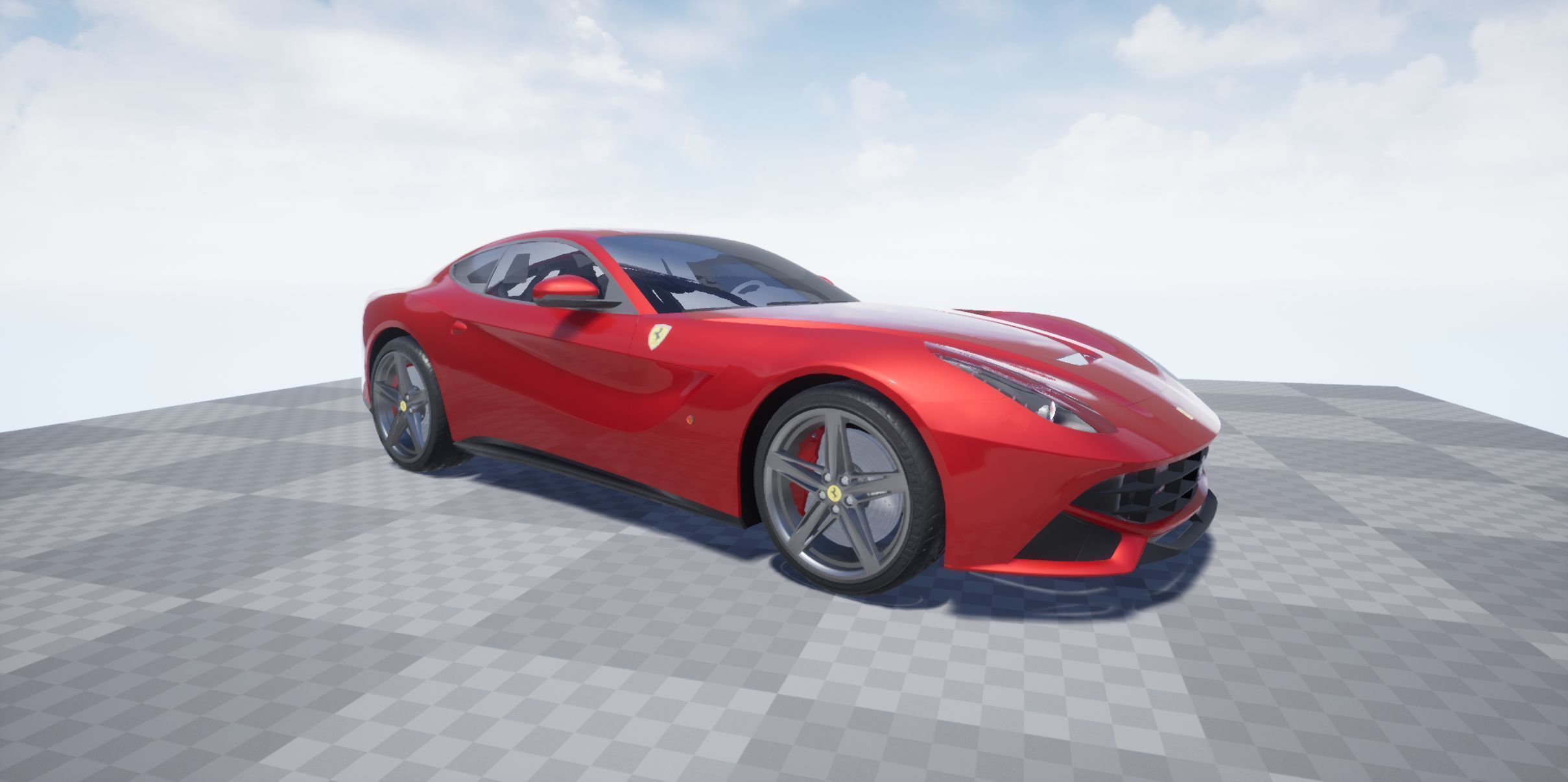 Ferarri F12 Berlinetta Realistic Vehicle with Interior Low-poly 3D model_20