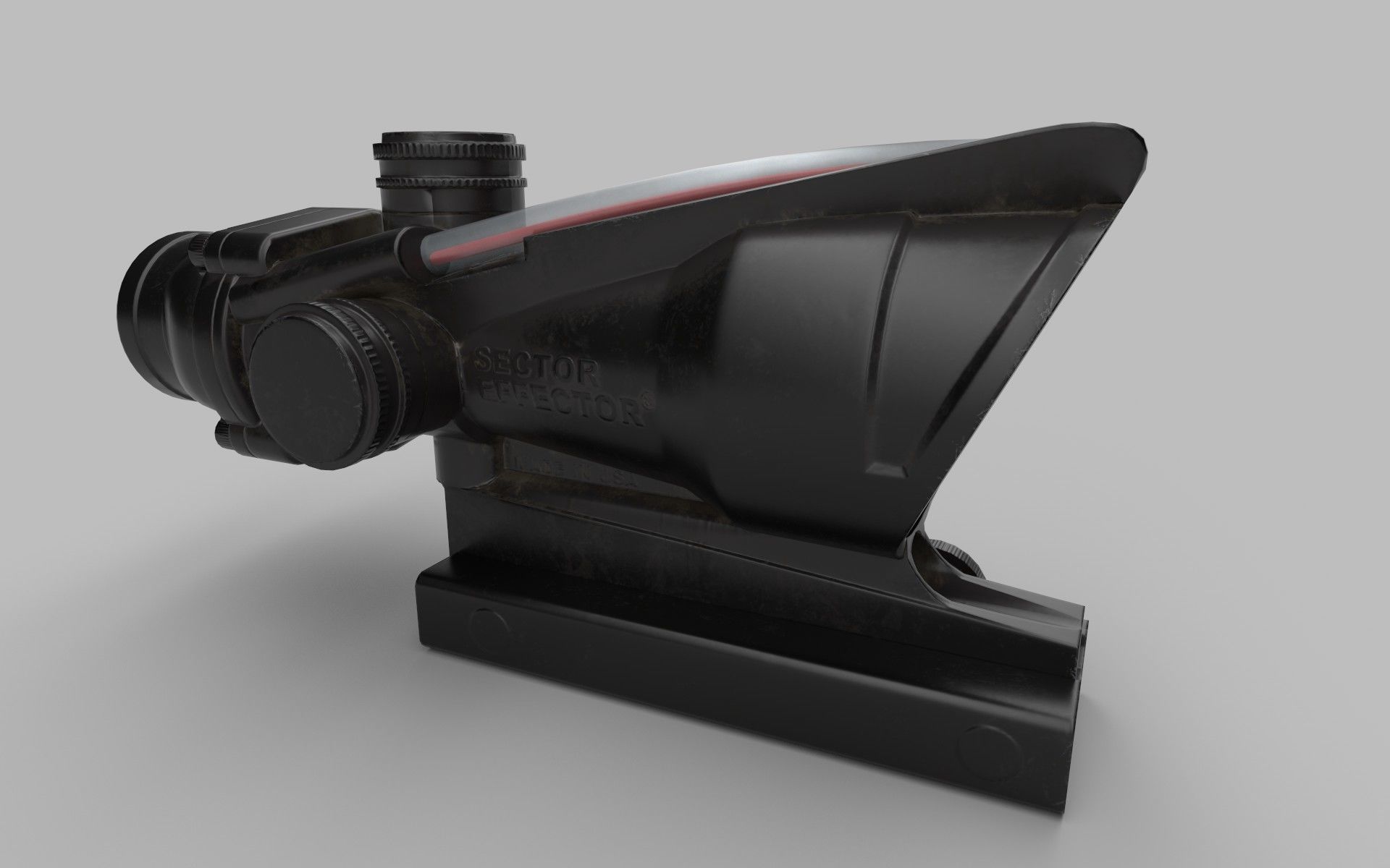 Trijicon ACOG Fiber Optic 4x Rifle Scope Low-poly 3D model_2