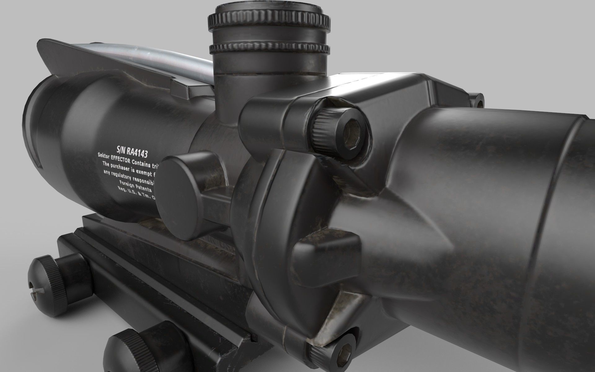 Trijicon ACOG Fiber Optic 4x Rifle Scope Low-poly 3D model_4