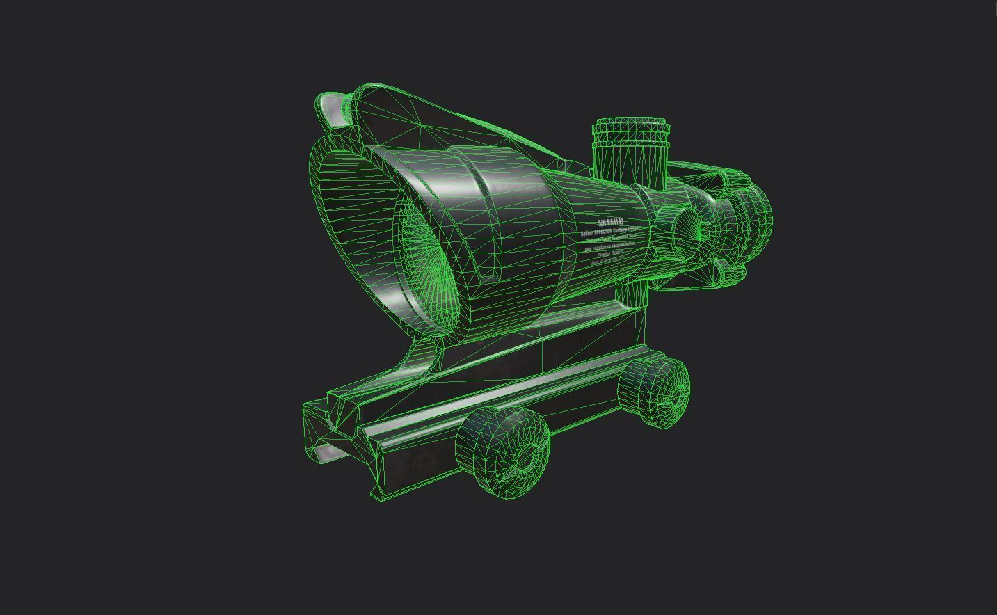 Trijicon ACOG Fiber Optic 4x Rifle Scope Low-poly 3D model_7