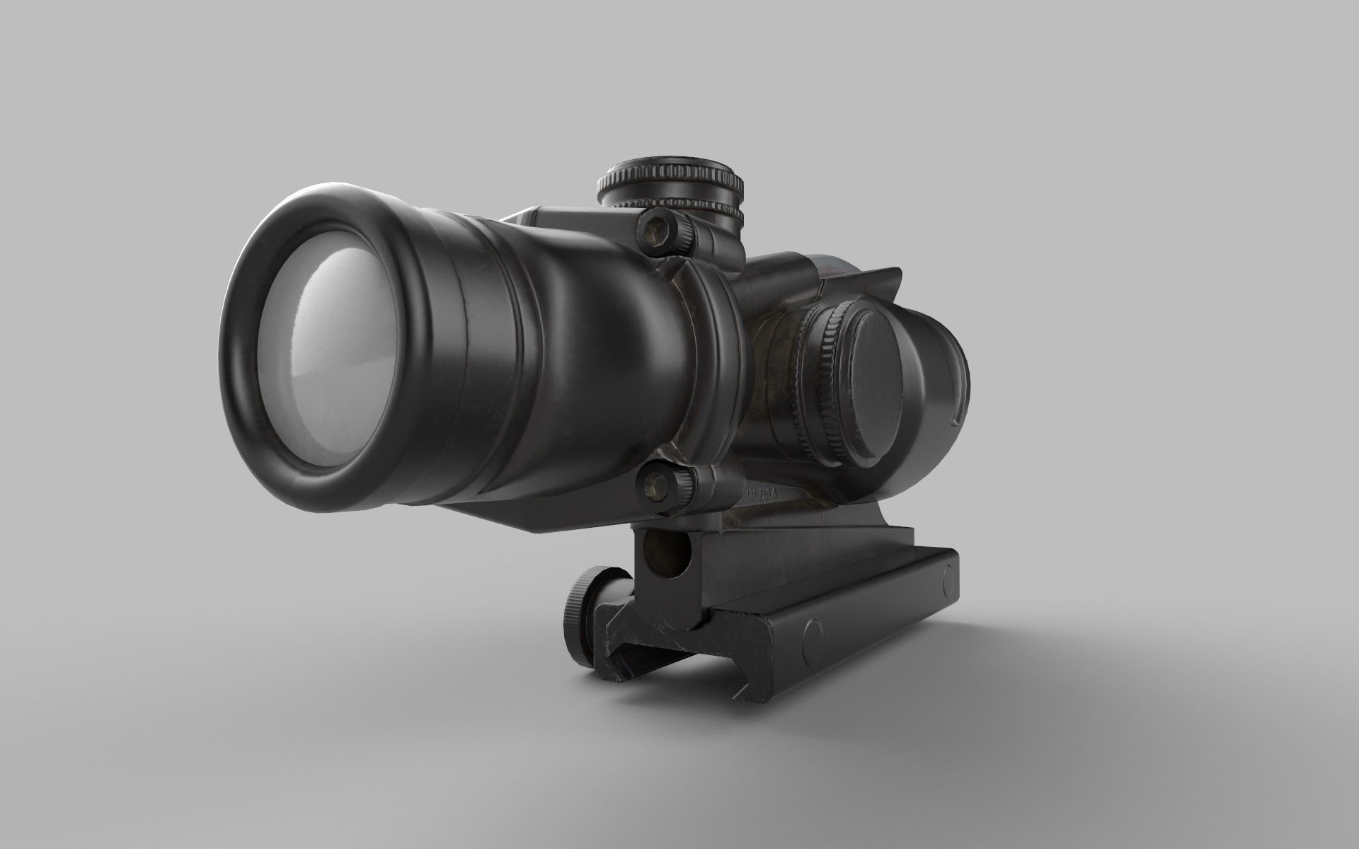 Trijicon ACOG Fiber Optic 4x Rifle Scope Low-poly 3D model_3