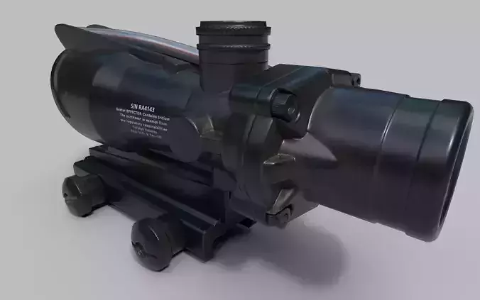 Trijicon ACOG Fiber Optic 4x Rifle Scope Low-poly 3D model