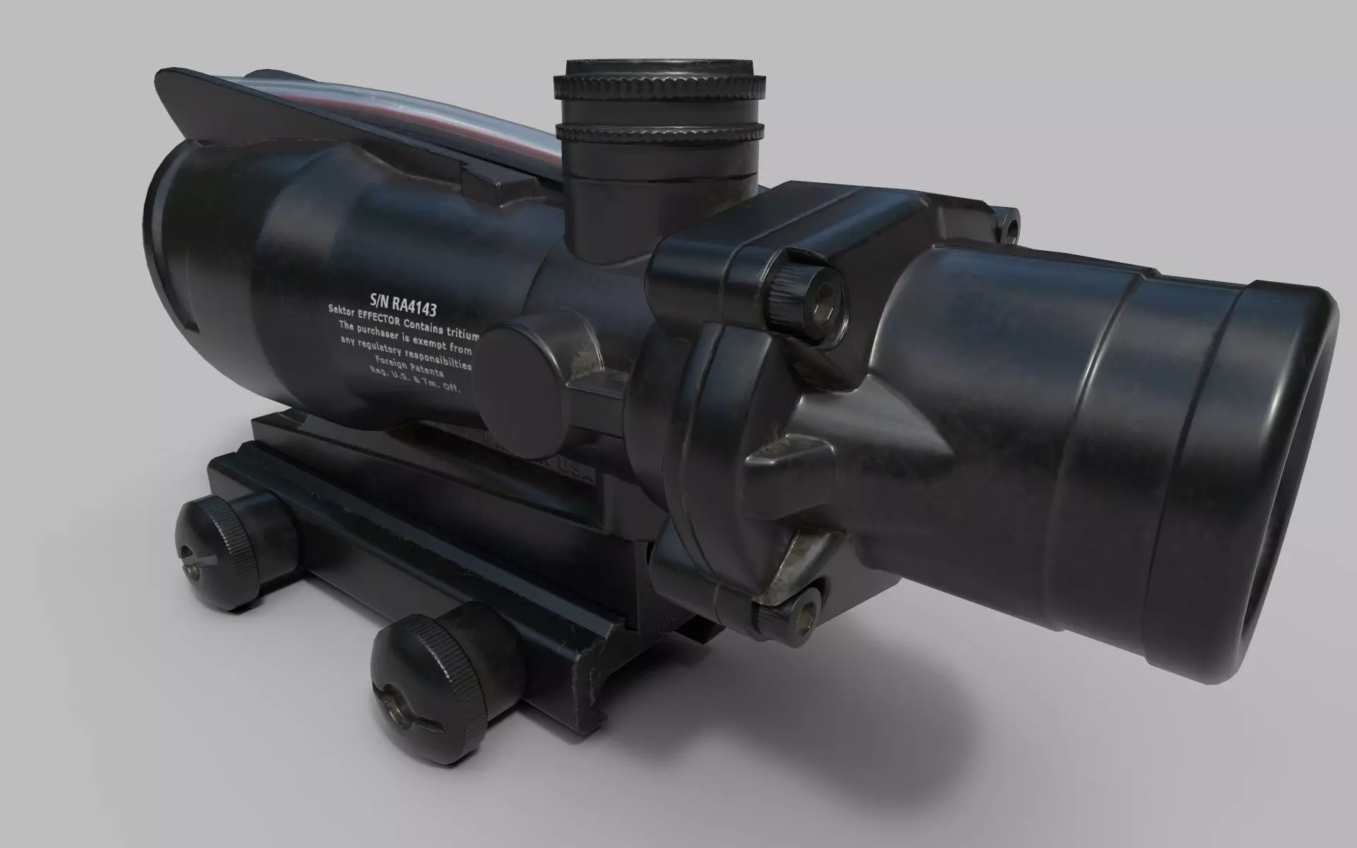 Trijicon ACOG Fiber Optic 4x Rifle Scope Low-poly 3D model_0