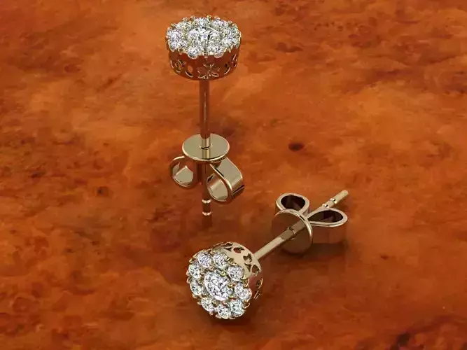 Diamond Jewelry Earring 3D print model