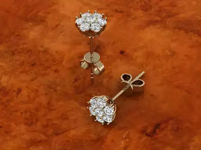 Diamond Jewelry Earring 3D print model