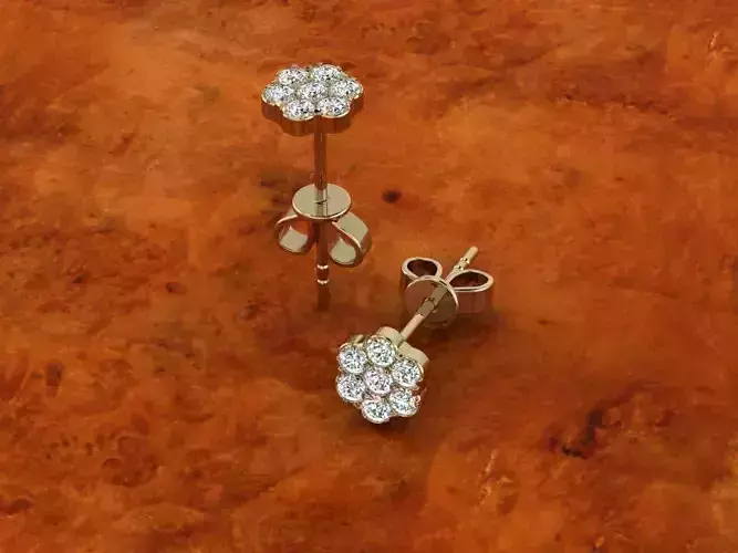 Diamond Jewelry Earring 3D print model