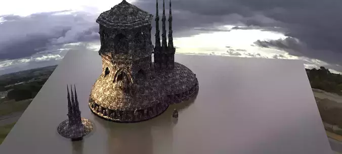 Sci-Fi Dome winter Kit bash 2 3D model