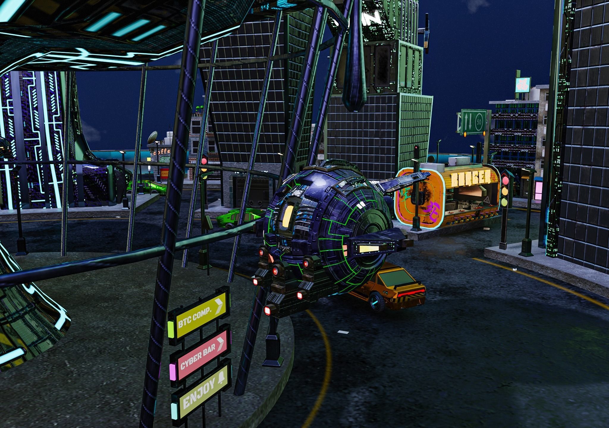 Cyberpunk City Pack Low-poly 3D model_41