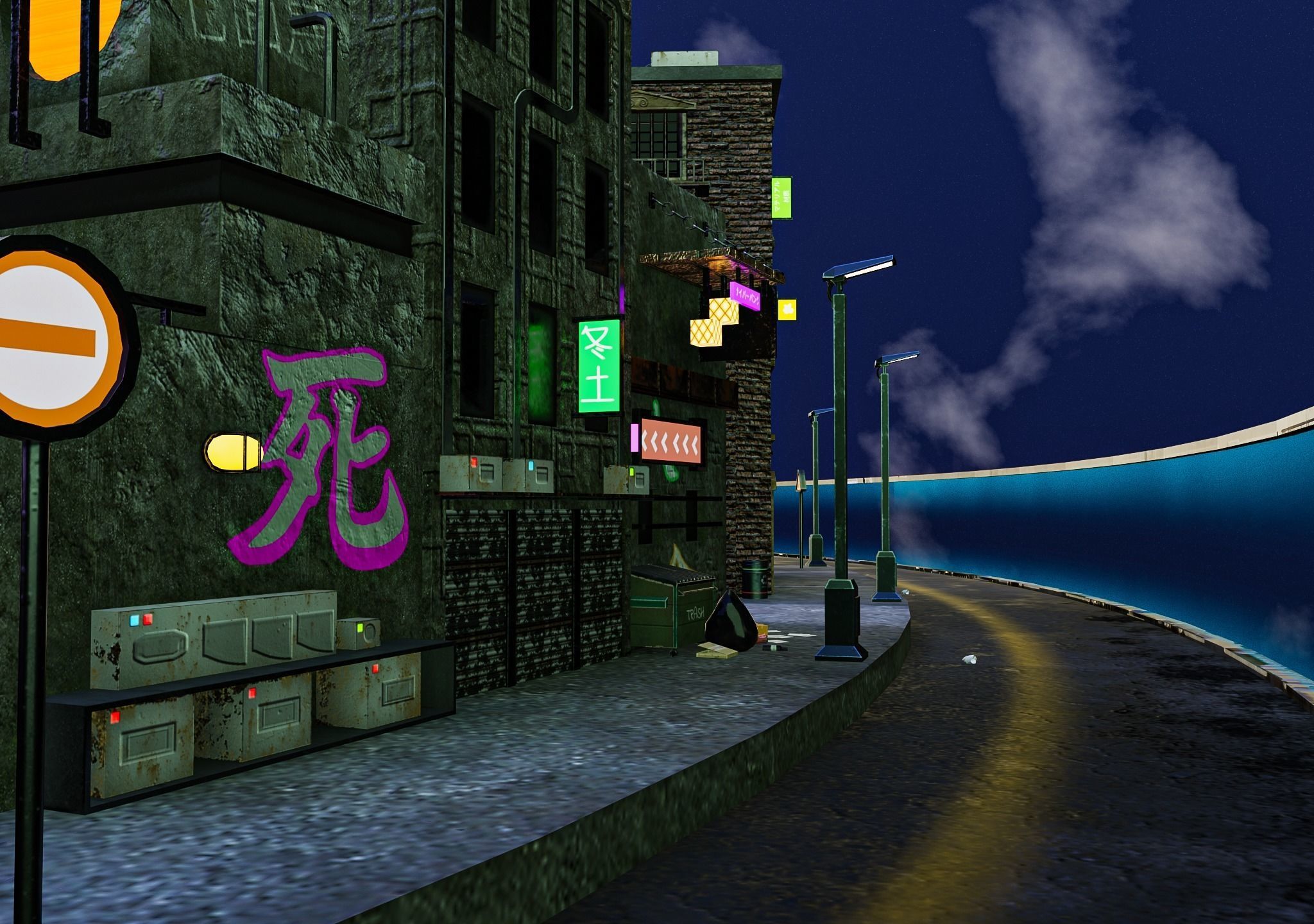 Cyberpunk City Pack Low-poly 3D model_47