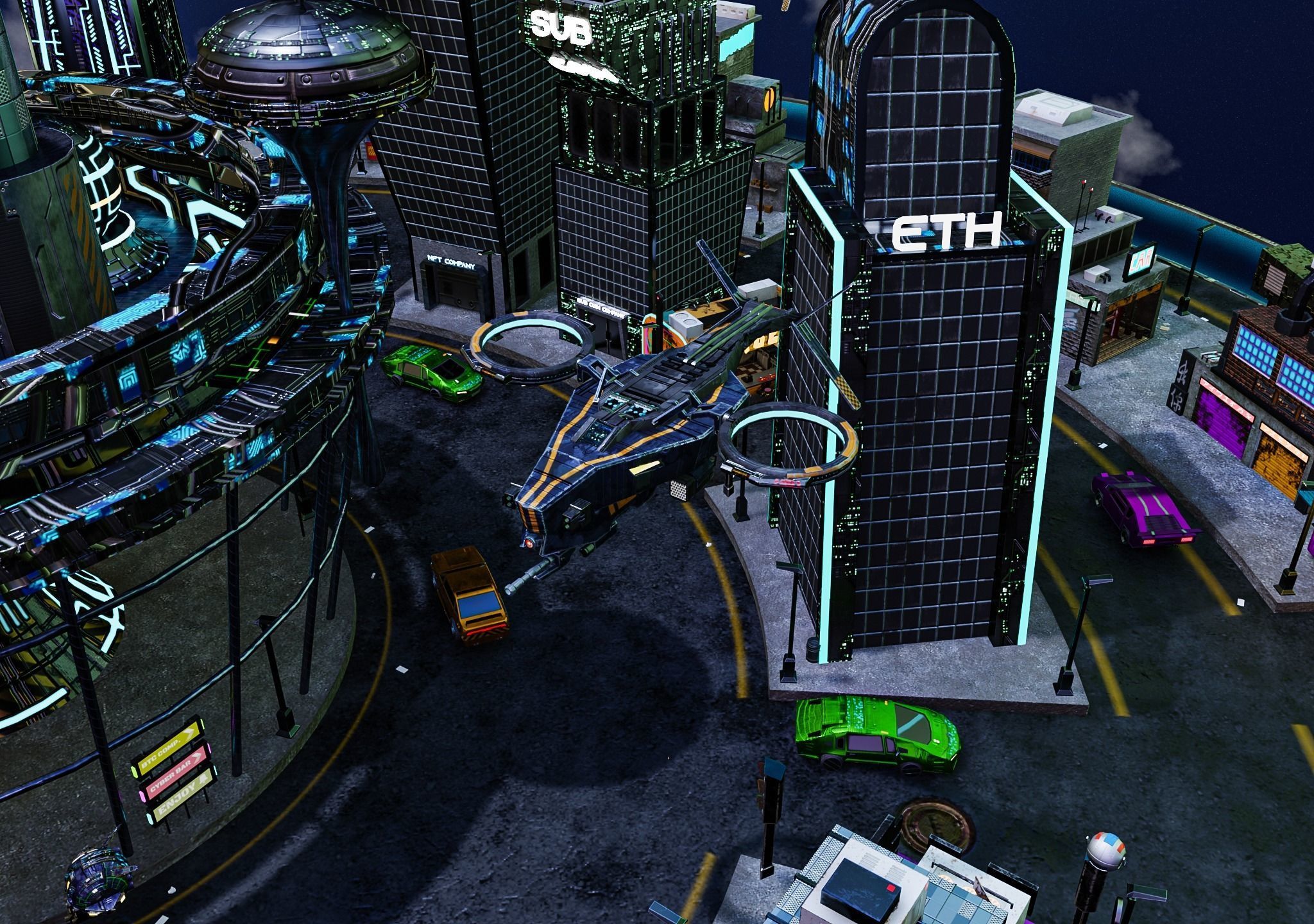 Cyberpunk City Pack Low-poly 3D model_26