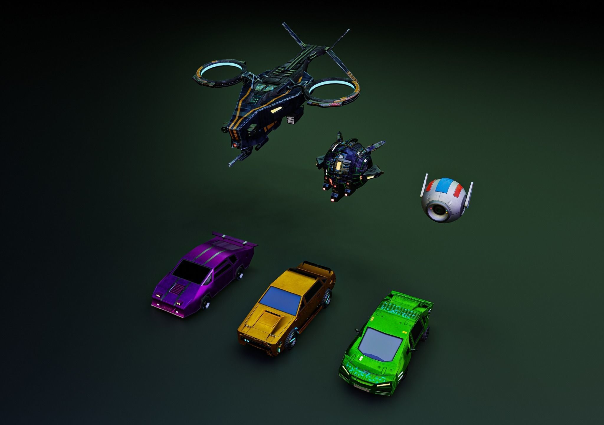 Cyberpunk City Pack Low-poly 3D model_53