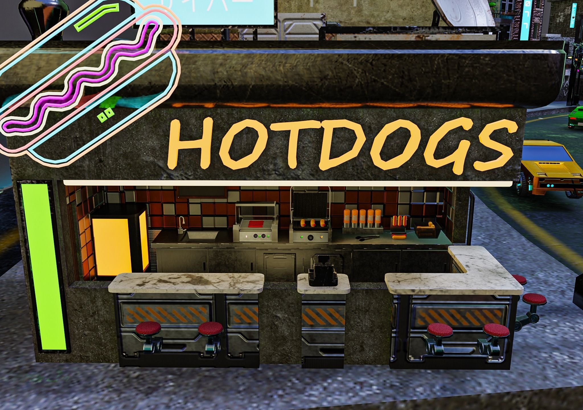 Cyberpunk City Pack Low-poly 3D model_20