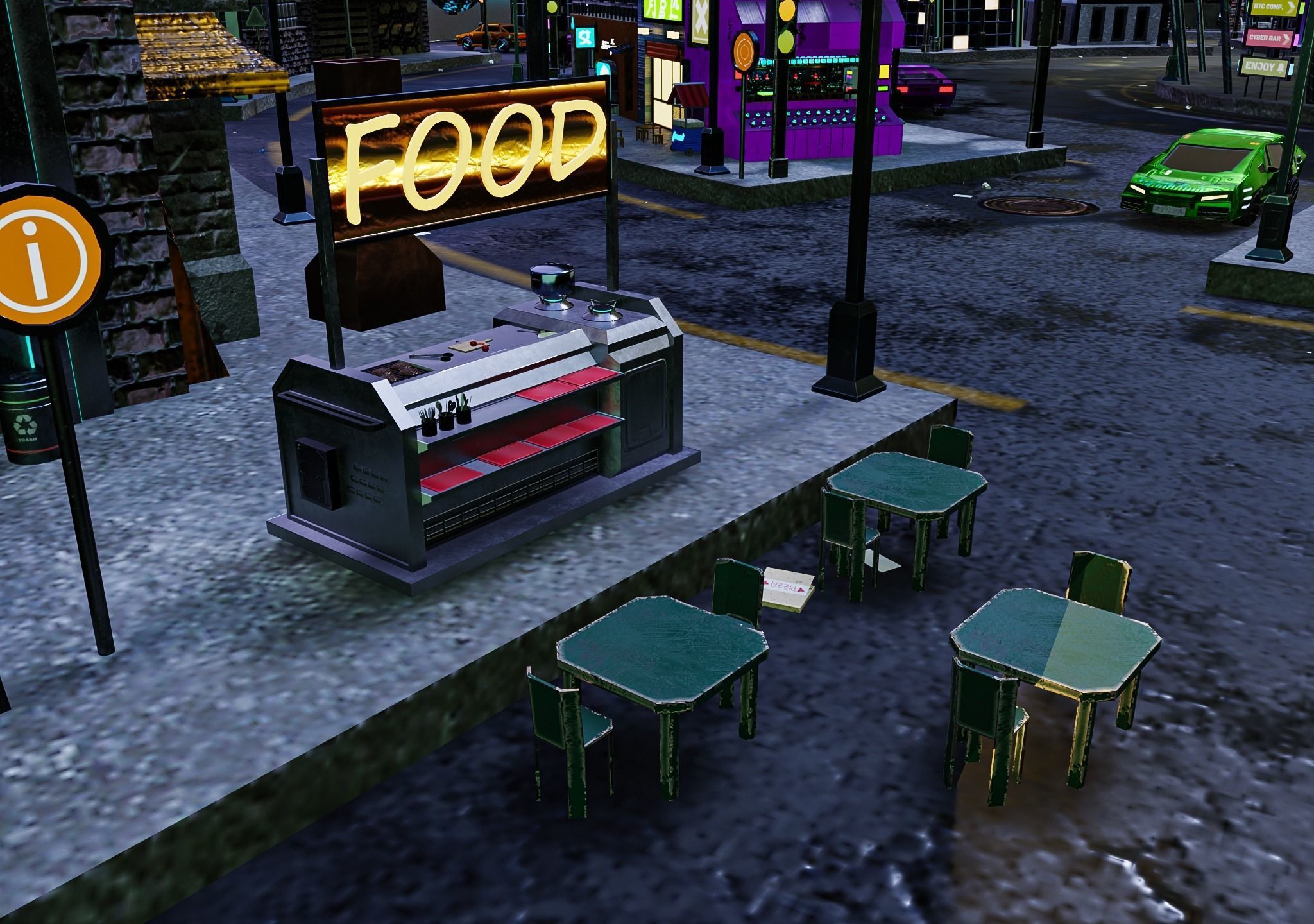 Cyberpunk City Pack Low-poly 3D model_27