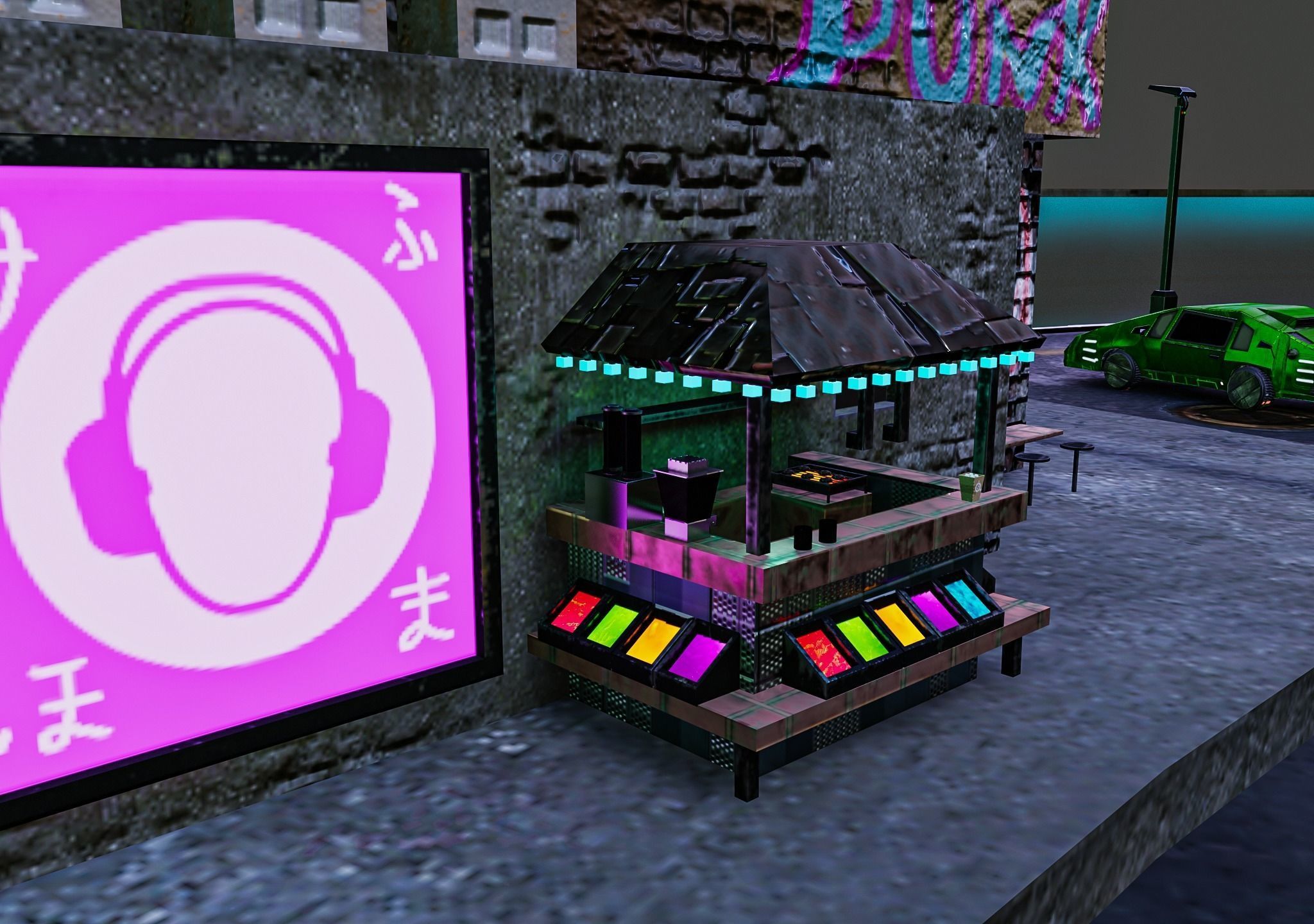 Cyberpunk City Pack Low-poly 3D model_33