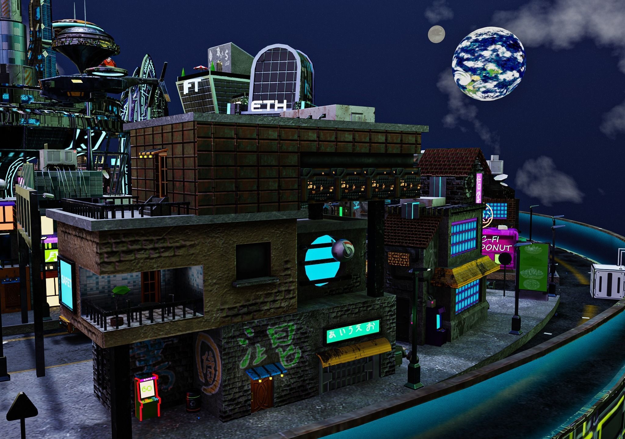 Cyberpunk City Pack Low-poly 3D model_50