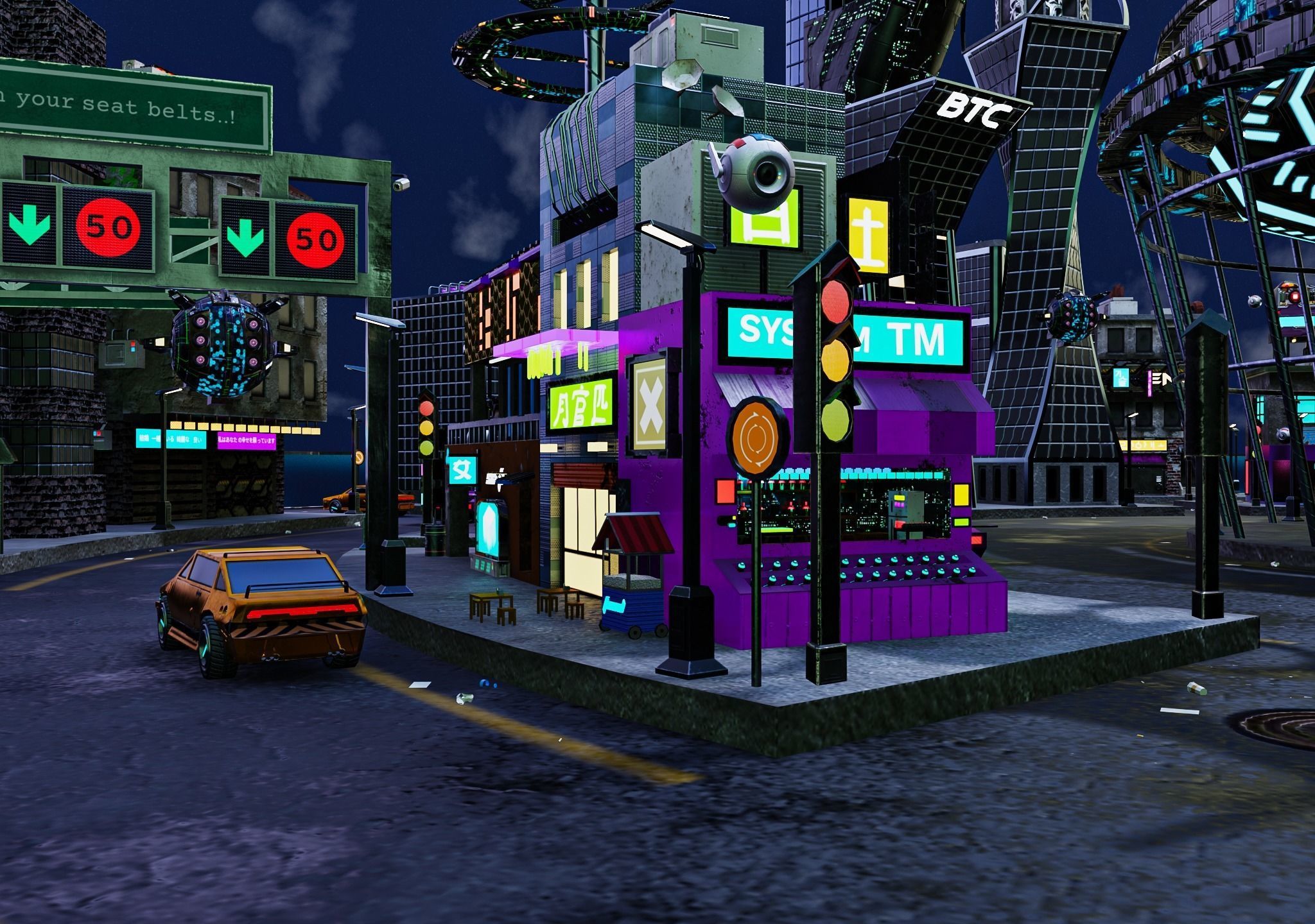 Cyberpunk City Pack Low-poly 3D model_49