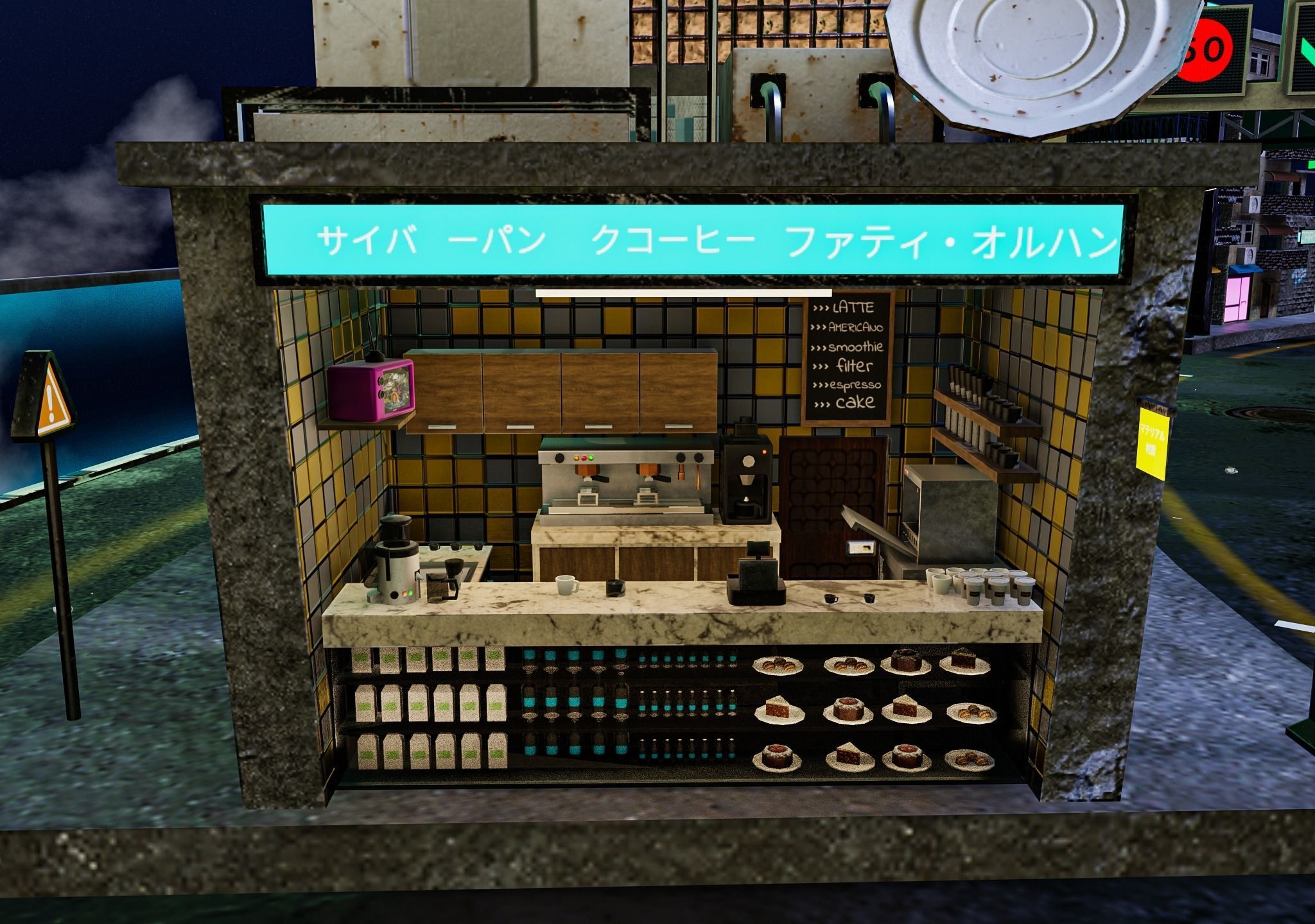 Cyberpunk City Pack Low-poly 3D model_21