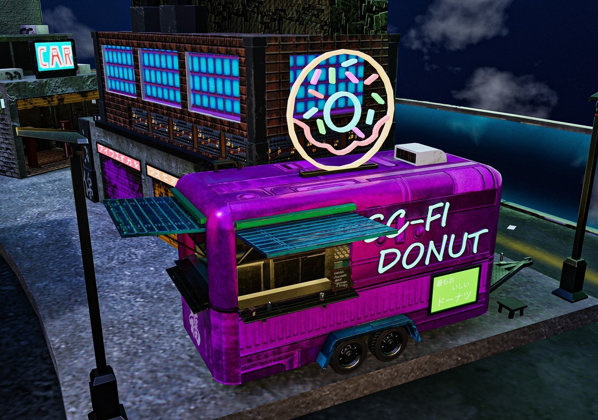 Cyberpunk City Pack Low-poly 3D model_24