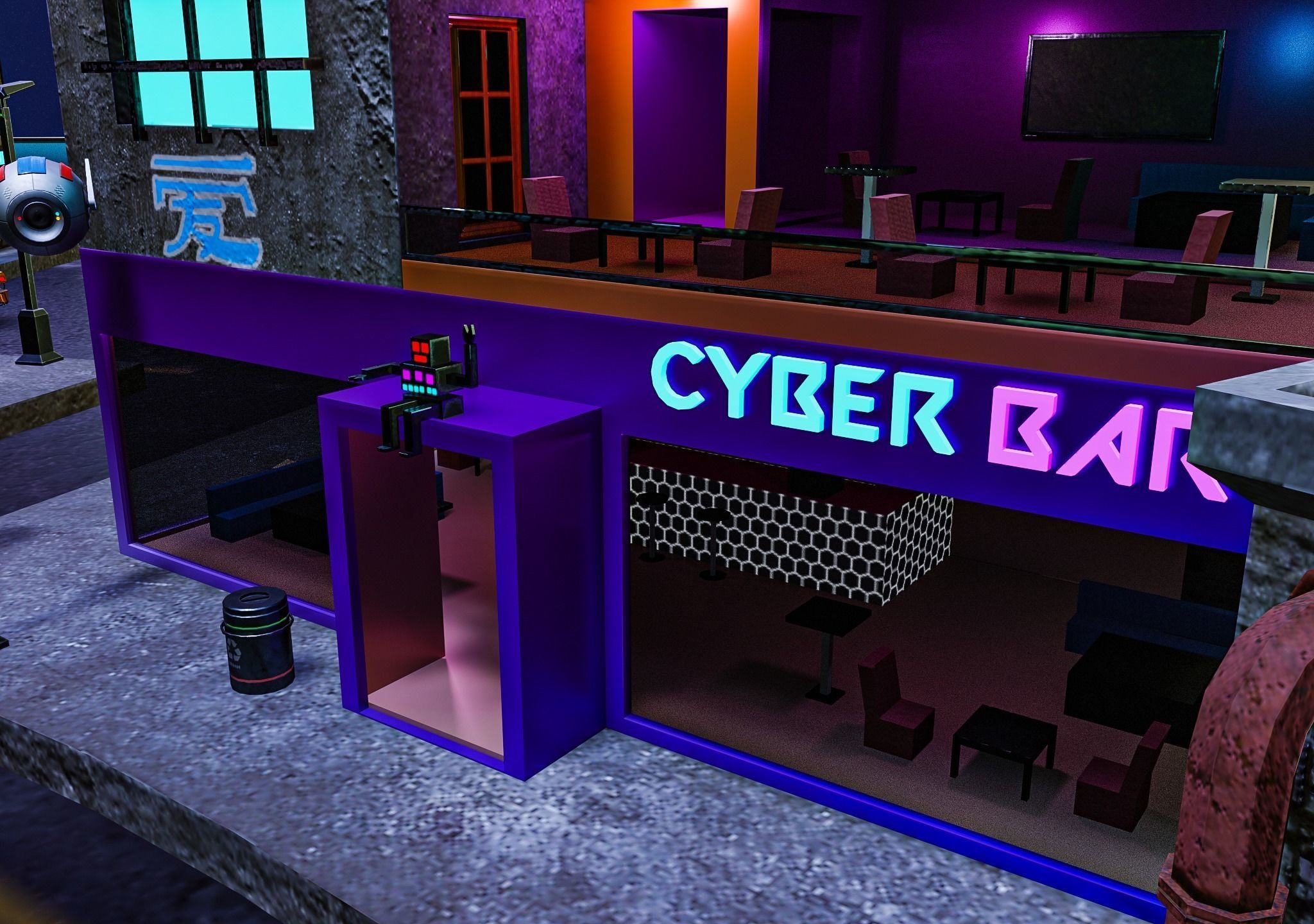 Cyberpunk City Pack Low-poly 3D model_34