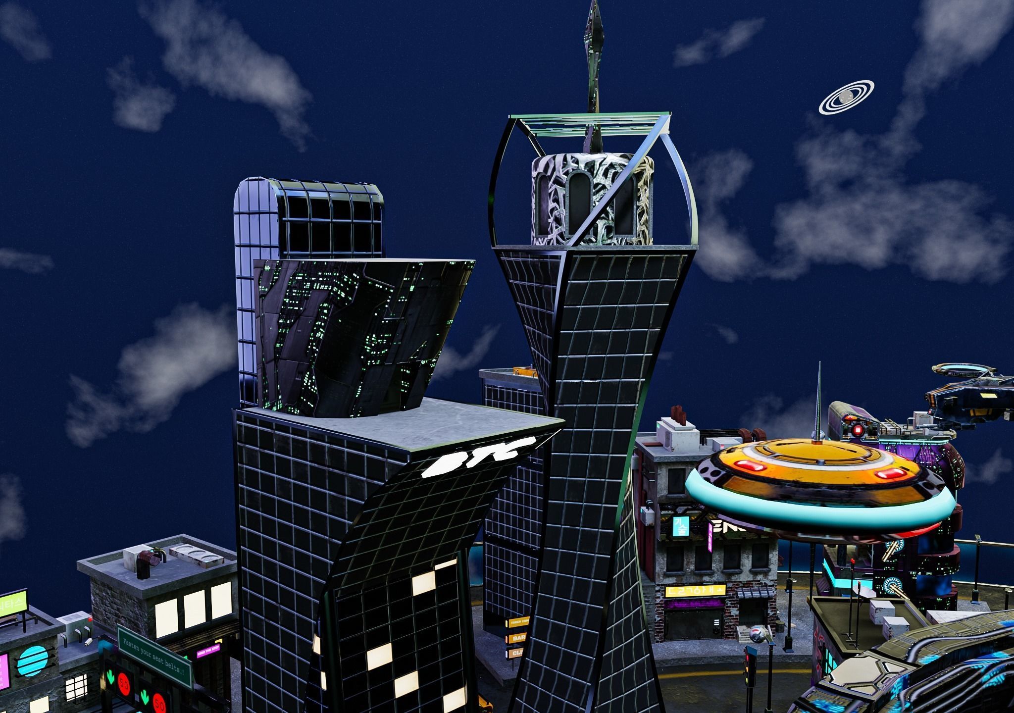 Cyberpunk City Pack Low-poly 3D model_42