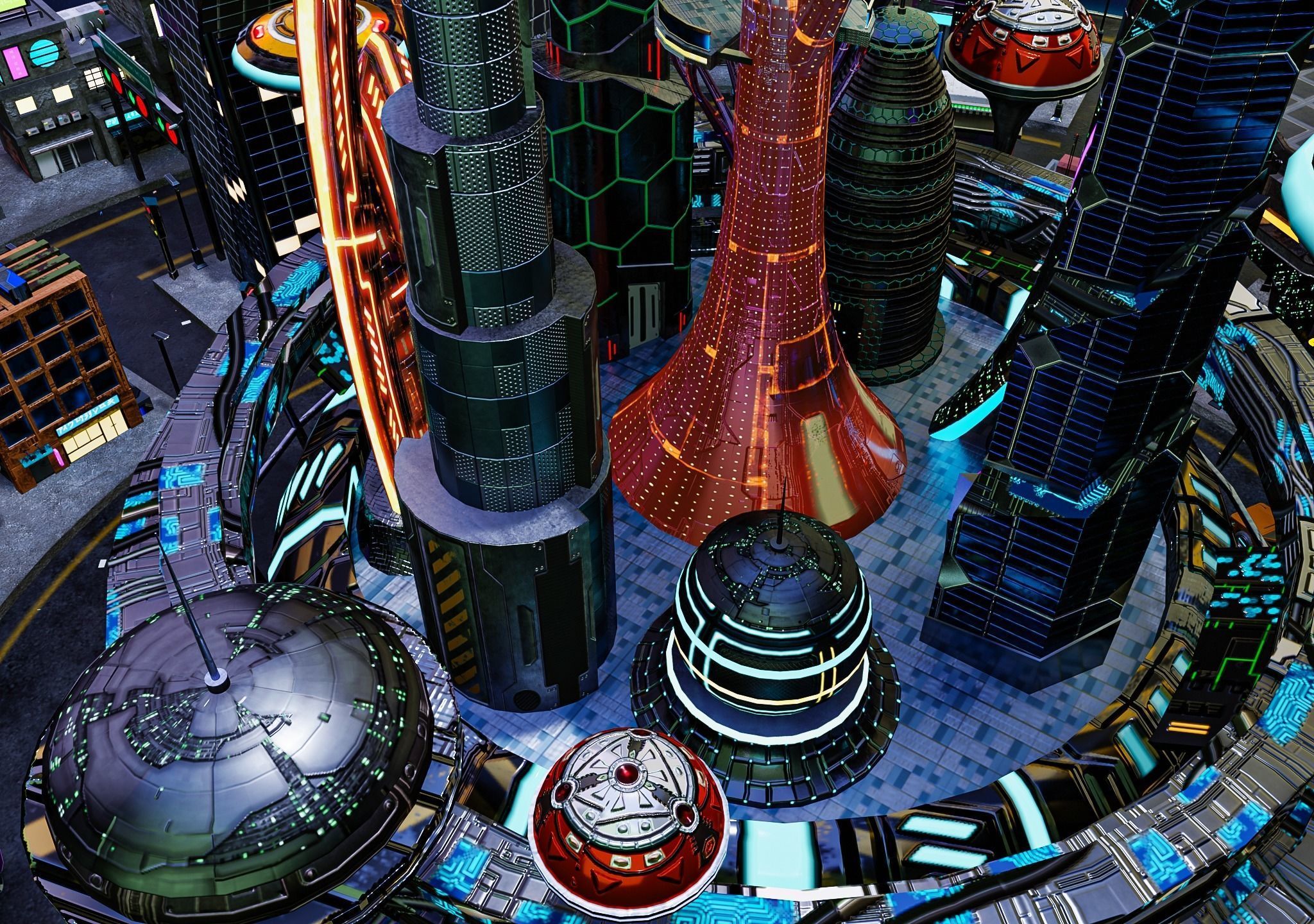 Cyberpunk City Pack Low-poly 3D model_14