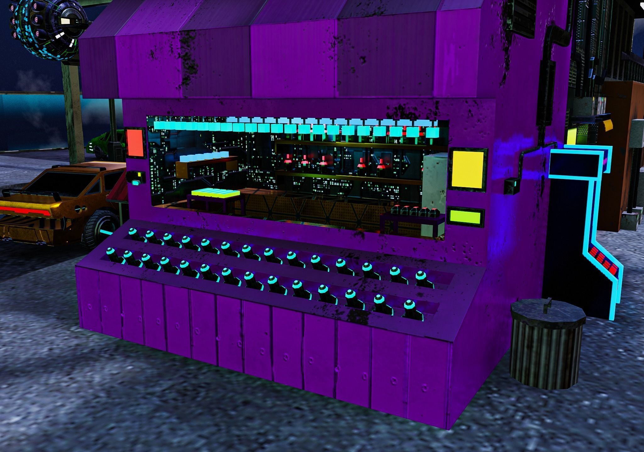 Cyberpunk City Pack Low-poly 3D model_31