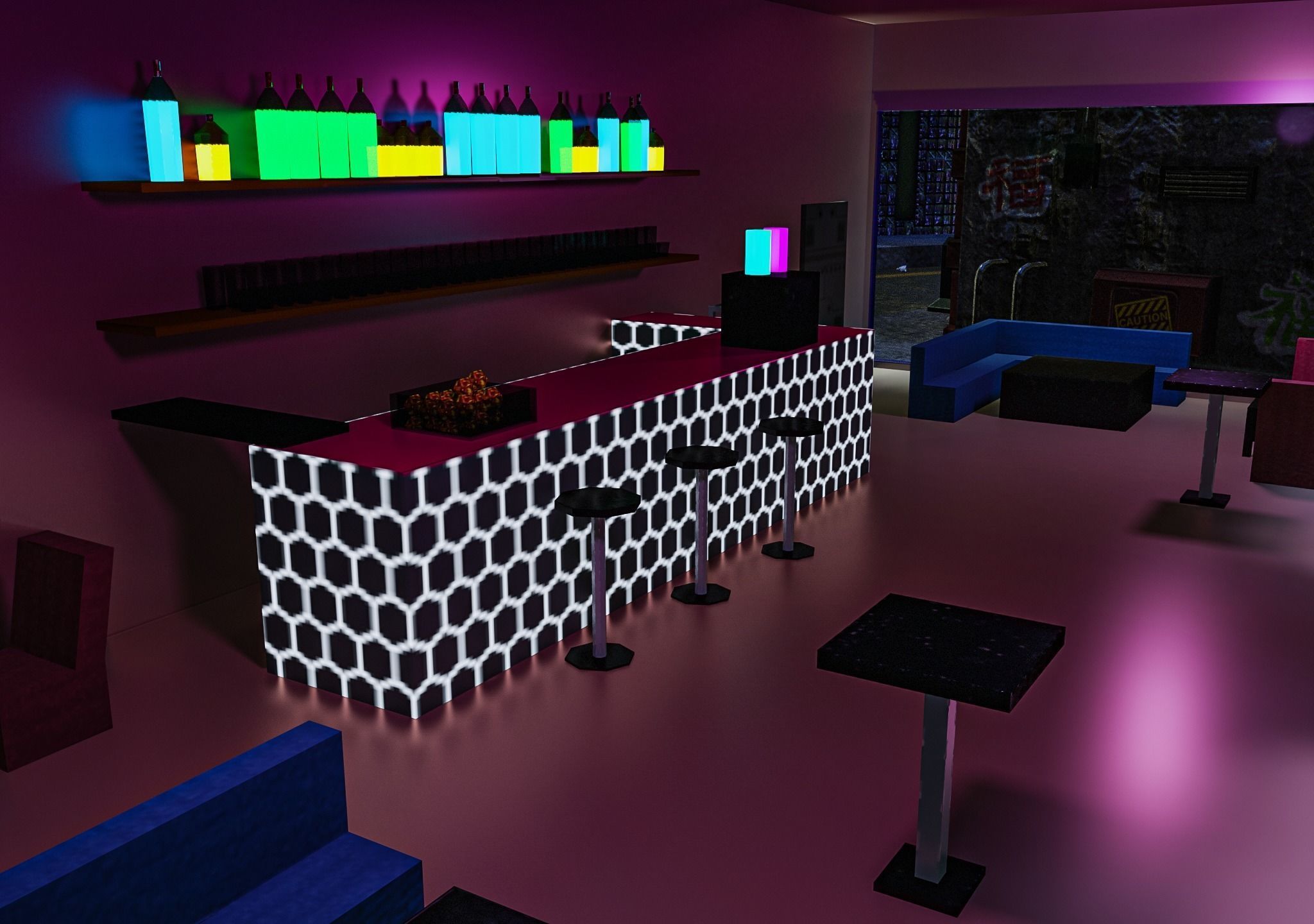 Cyberpunk City Pack Low-poly 3D model_35