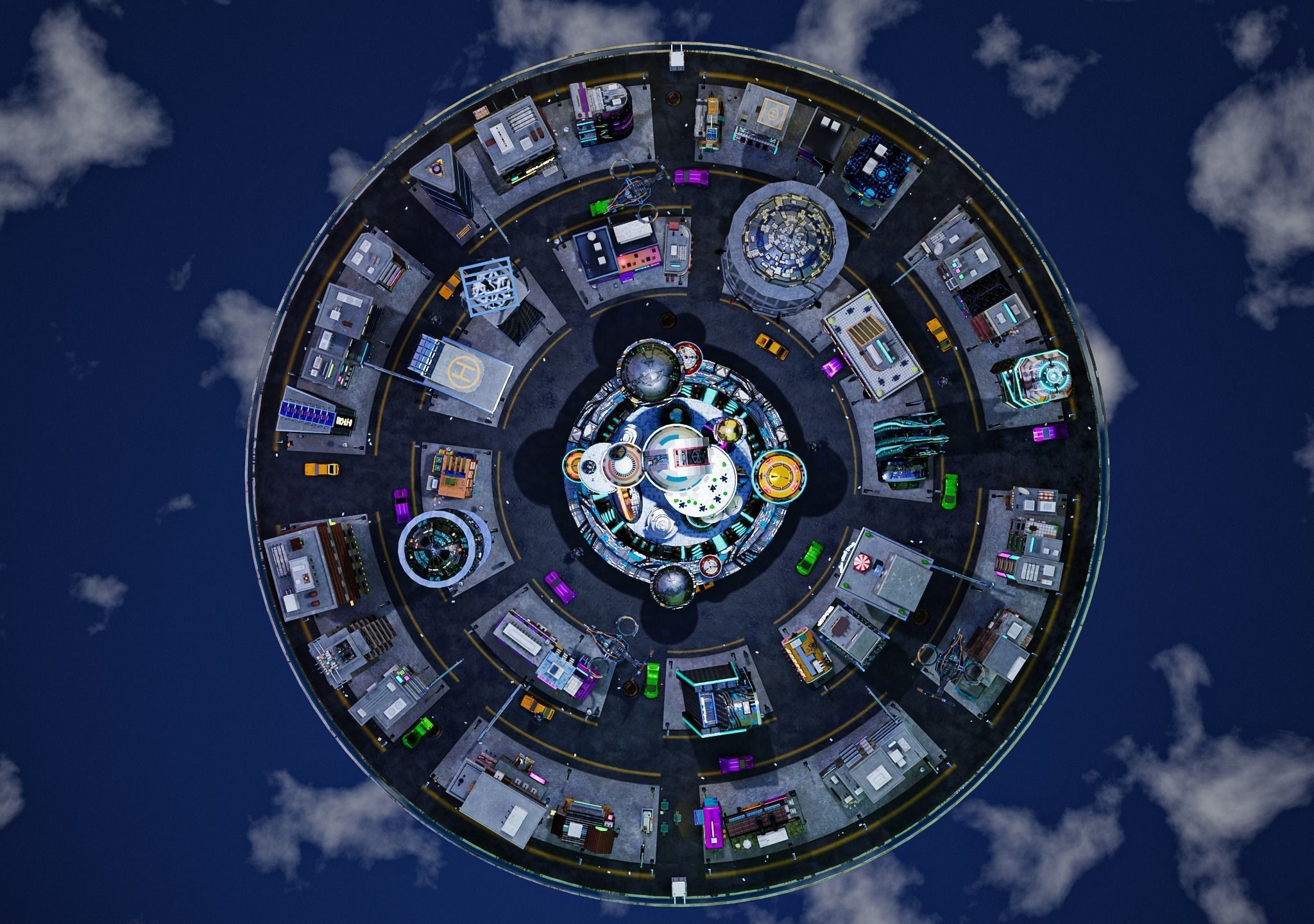 Cyberpunk City Pack Low-poly 3D model_4