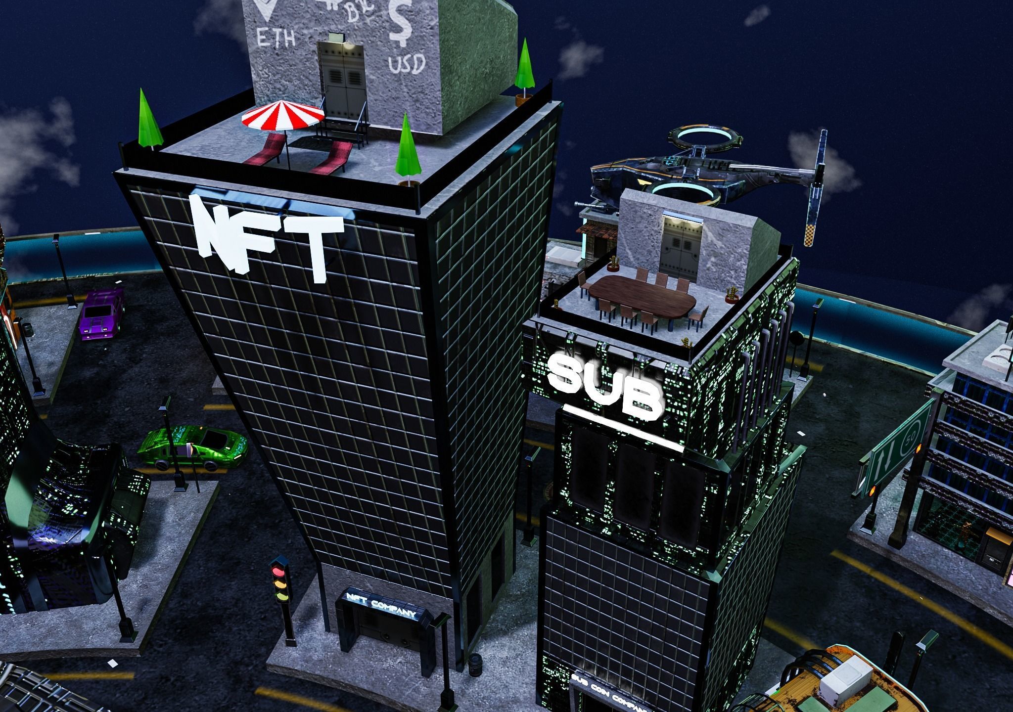 Cyberpunk City Pack Low-poly 3D model_38