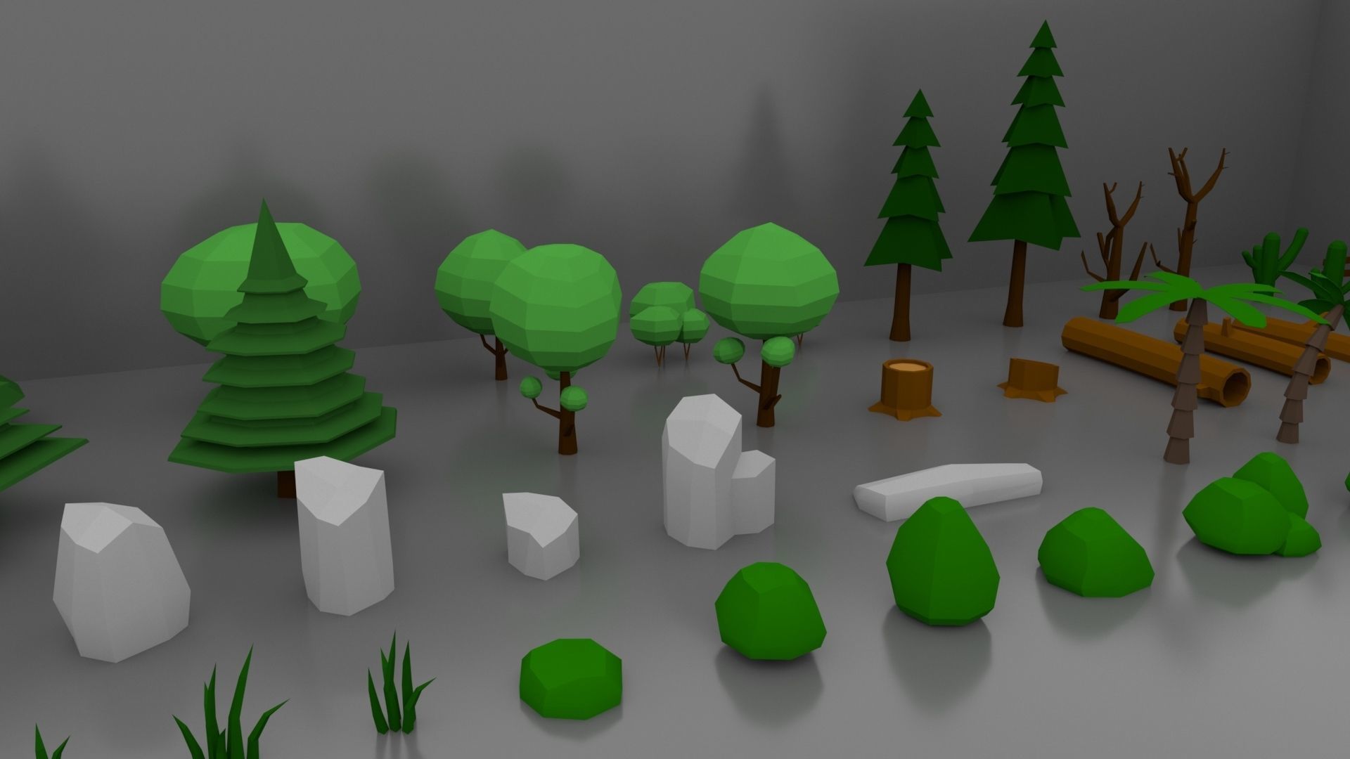 Low Poly Normal Snow Trees Pack Low-poly 3D model_5