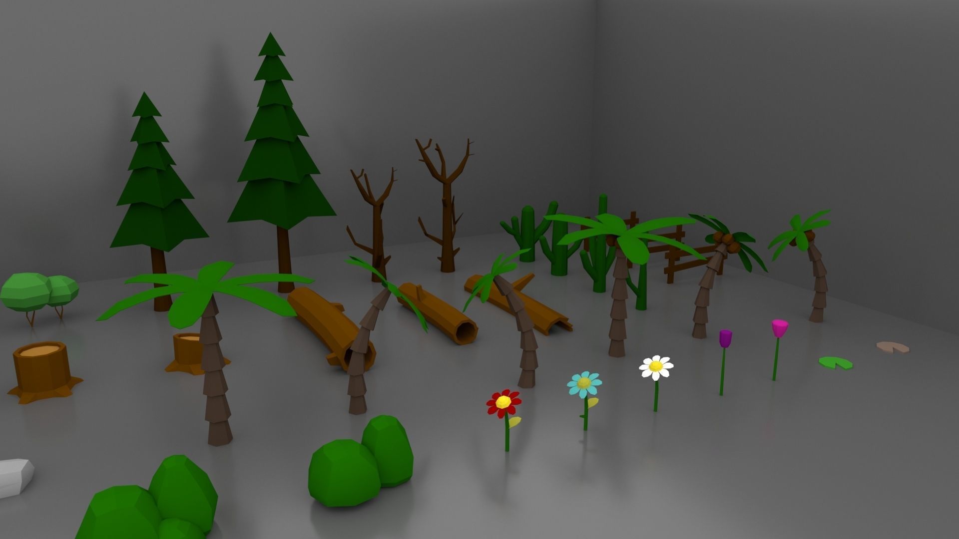 Low Poly Normal Snow Trees Pack Low-poly 3D model_4