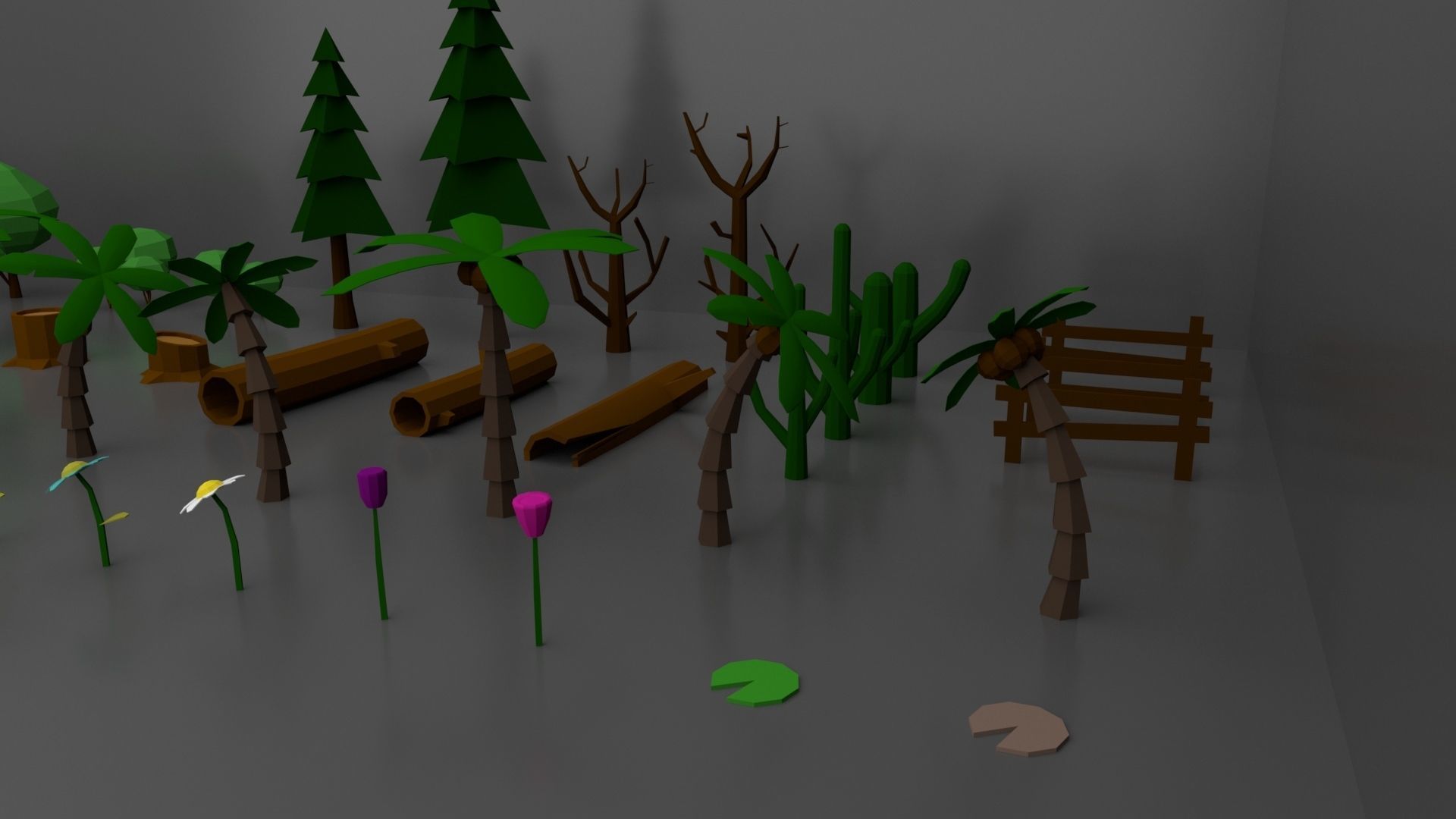 Low Poly Normal Snow Trees Pack Low-poly 3D model_11