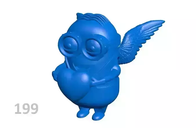 LOVE-P199 minion with wings holding heart