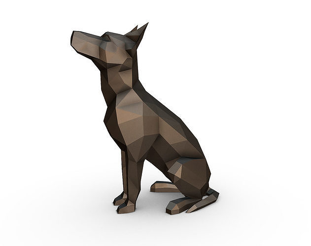 Australian Kelpie low poly 3D print model