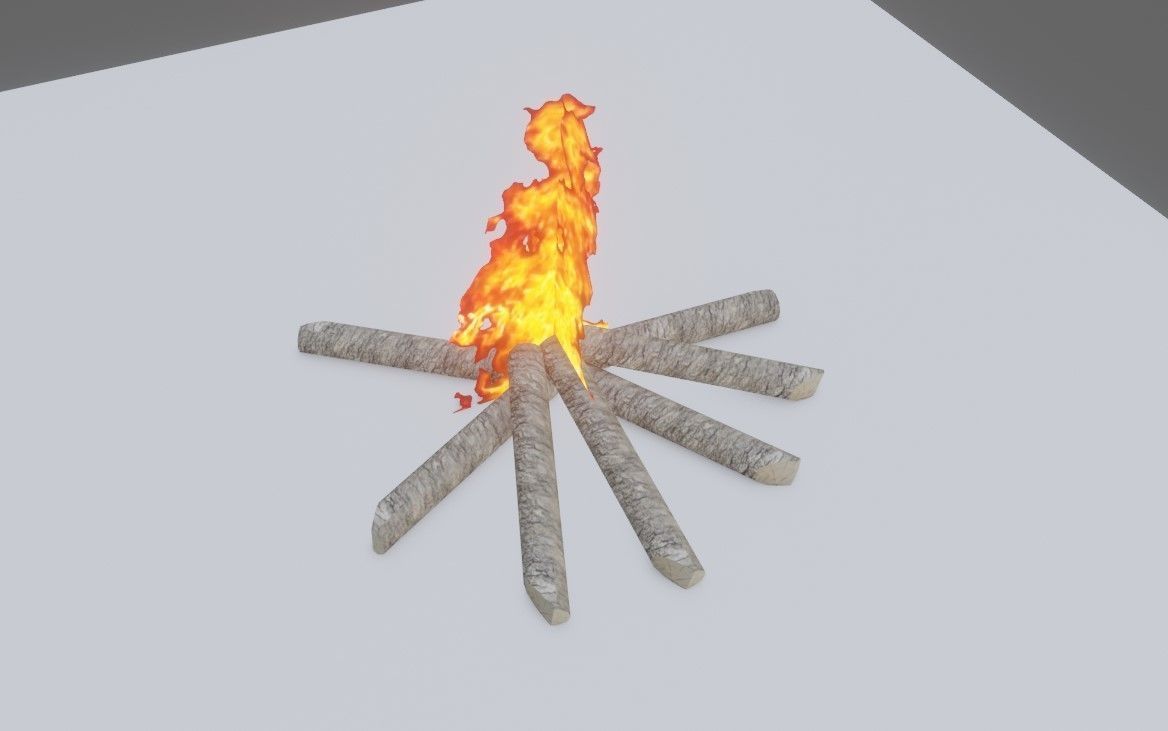 Bonfire - Fire Pit - Fogueira Low-poly 3D model_7
