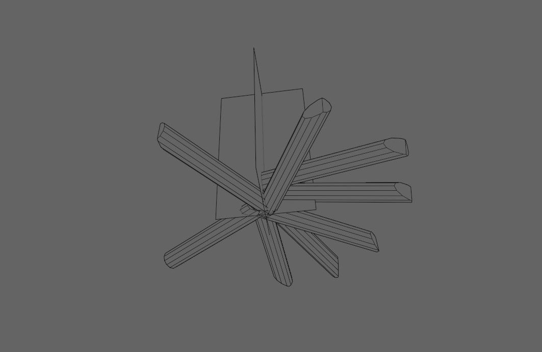 Bonfire - Fire Pit - Fogueira Low-poly 3D model_12