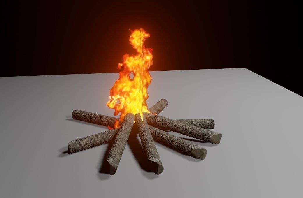 Bonfire - Fire Pit - Fogueira Low-poly 3D model_1