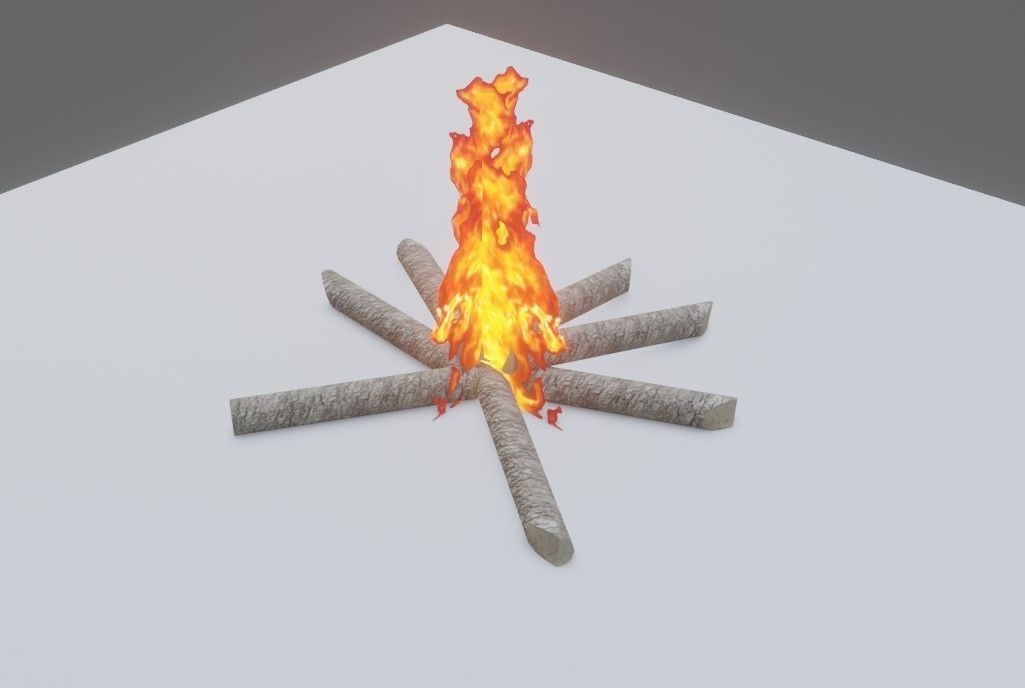 Bonfire - Fire Pit - Fogueira Low-poly 3D model_6