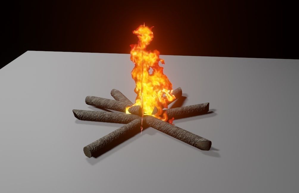 Bonfire - Fire Pit - Fogueira Low-poly 3D model_4