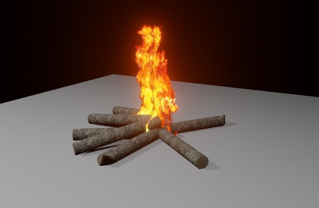 Bonfire - Fire Pit - Fogueira Low-poly 3D model_3