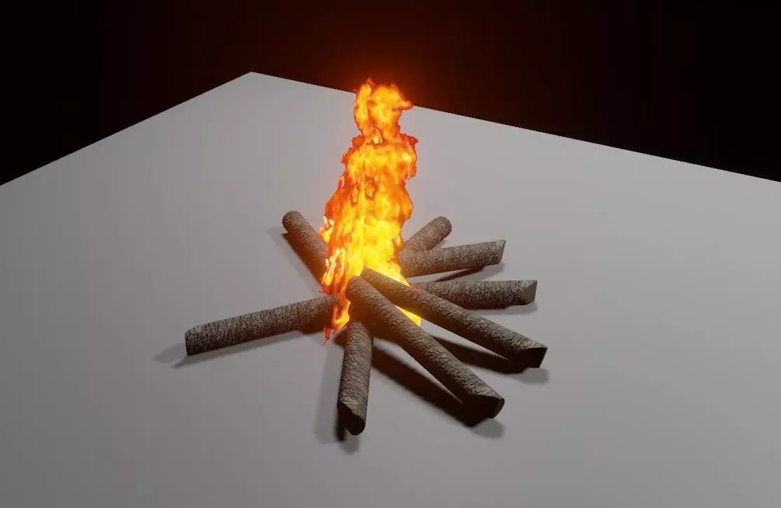 Bonfire - Fire Pit - Fogueira Low-poly 3D model_0