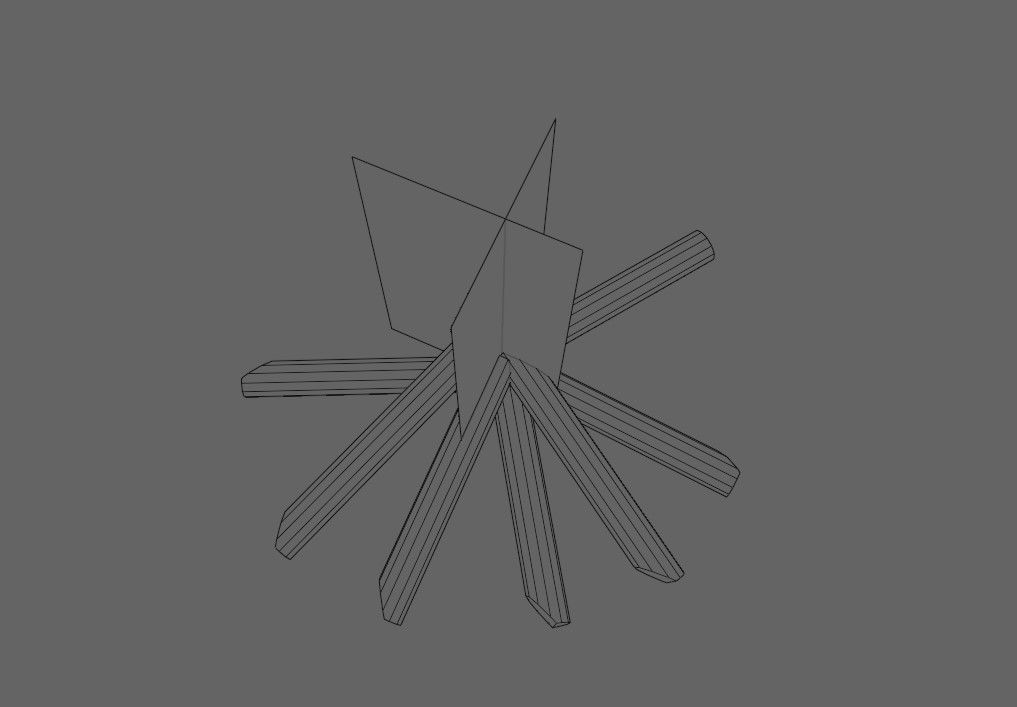 Bonfire - Fire Pit - Fogueira Low-poly 3D model_13