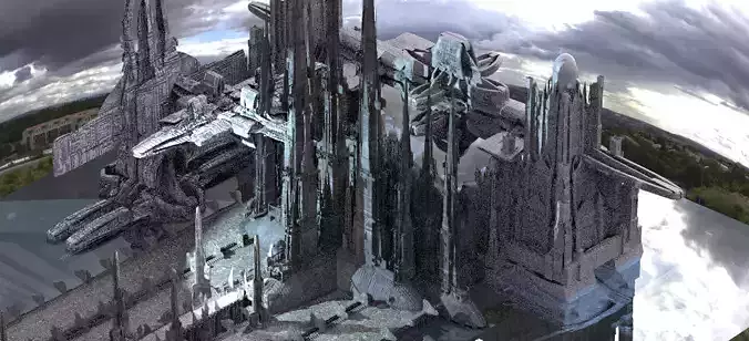 Sci-Fi City winter Advanced Civilization Kit bash 