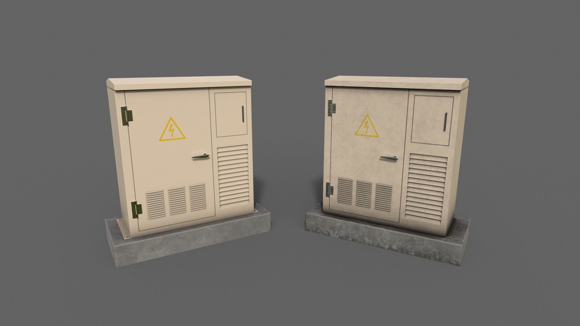 PBR Electric Box V1-Clean-Rusty Low-poly 3D model_3
