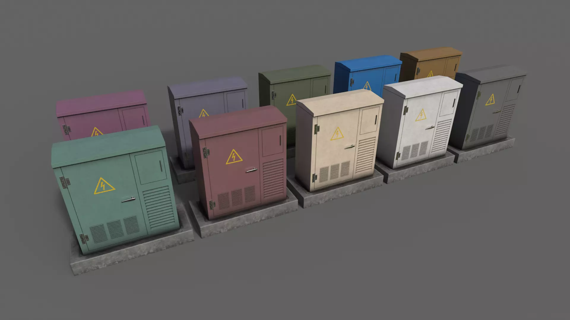 PBR Electric Box V1-Clean-Rusty Low-poly 3D model_0